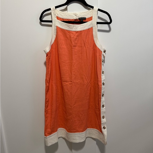 Linen Shift Dress For Cynthia Side Button NWOT Anthropologie Pockets! - Picture 1 of 7